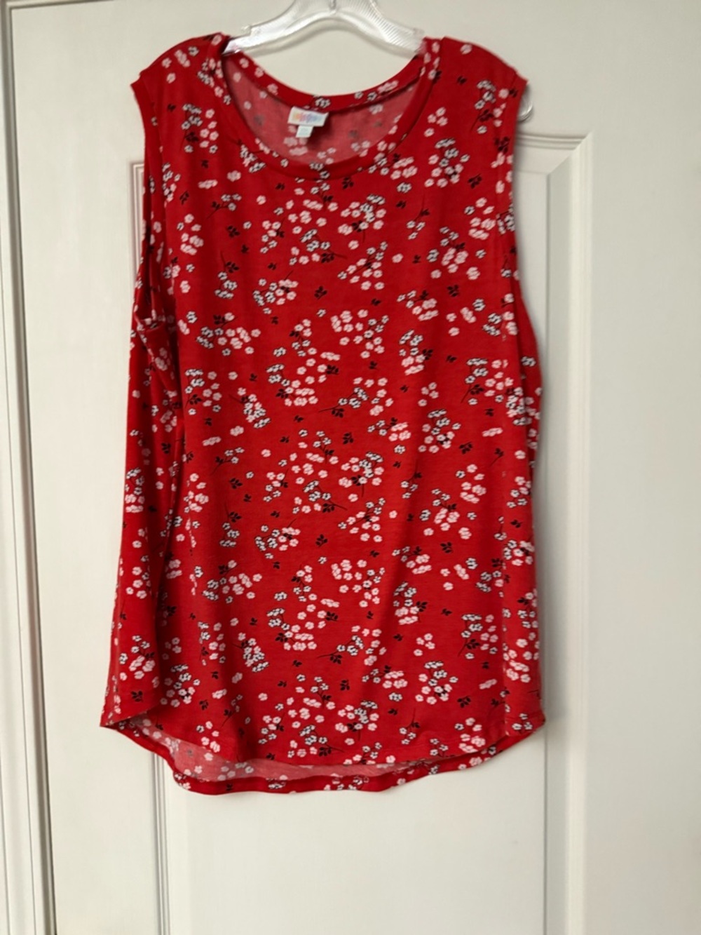 Lularoe Sleeveless Red Floral Tank Top 2XL